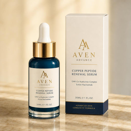 Aven Advance packaging box and bottle