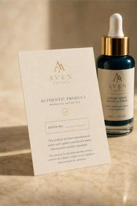 Aven Advance authenticity card